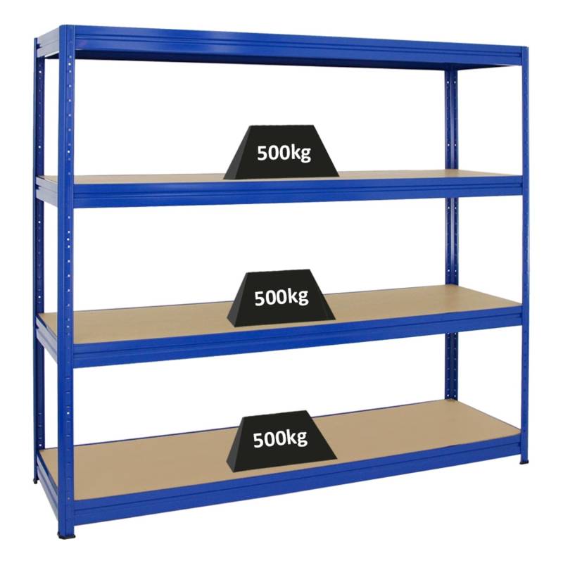PROREGAL Schwerlastregal Dino HxBxT 180 x 200 x 60 cm Fachlast 500 kg Blau von PROREGAL