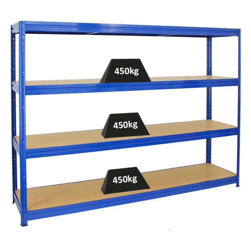 PROREGAL Schwerlastregal Dino HxBxT 180 x 240 x 60 cm Fachlast 450 kg Blau von PROREGAL