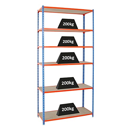 PROREGAL Schwerlastregal Giant MULI | HxBxT 250x120x30cm | 6 Fachböden | Fachlast 200kg | Blau-Orange | Lagerregal Kellerregal Werkstattregal Metallregal Fachbodenregal Steckregal PROREGAL Schwerlastregal Giant MULI | HxBxT 250x120x30cm | 6 Fachböden | Fachlast 200kg | Blau-Orange | Lagerregal Kellerregal Werkstattregal Metallregal Fachbodenregal Steckregal von PROREGAL