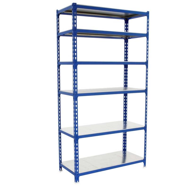 PROREGAL Schwerlastregal Giant Metal Shark HxBxT 250 x 120 x 40 cm Fachlast 200 kg Blau-Verzinkt von PROREGAL