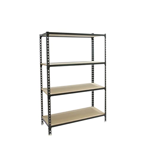 PROREGAL Schwerlastregal MID MULI | HxBxT 150x100x50cm | 4 Fachböden | Fachlast 150kg | Anthrazit | Lagerregal Kellerregal Werkstattregal von PROREGAL