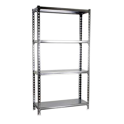PROREGAL Schwerlastregal MID Metal Shark | HxBxT 150x100x40cm | Fachlast 180kg | Verzinkt | Regal Standregal Werkstattregal Lagerregal Kellerregal von PROREGAL