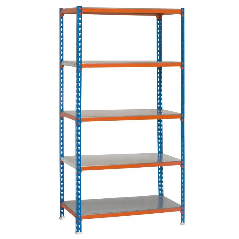 PROREGAL Schwerlastregal Metal Shark HxBxT 180 x 80 x 30 cm Fachlast 180 kg Blau-Orange von PROREGAL
