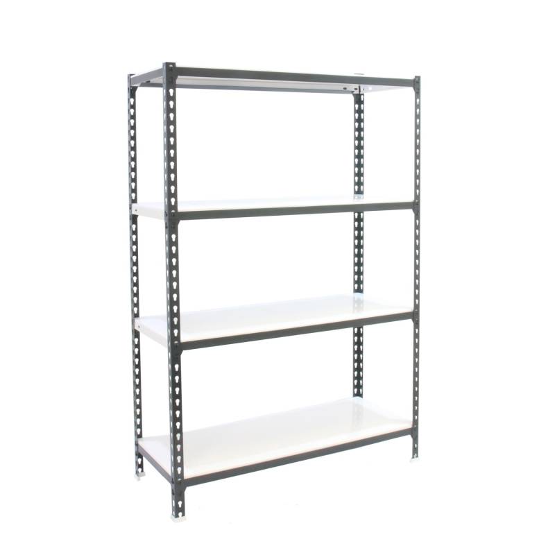 PROREGAL Schwerlastregal Mid Metal Shark HxBxT 150 x 80 x 30 cm Fachlast 180 kg Anthrazit-Weiß von PROREGAL