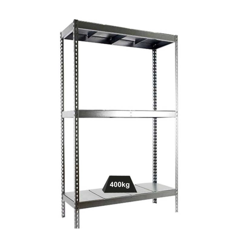 PROREGAL Schwerlastregal Mid Metal Yeti Three HxBxT 150 x 150 x 75 cm Fachlast 400 kg Verzinkt von PROREGAL