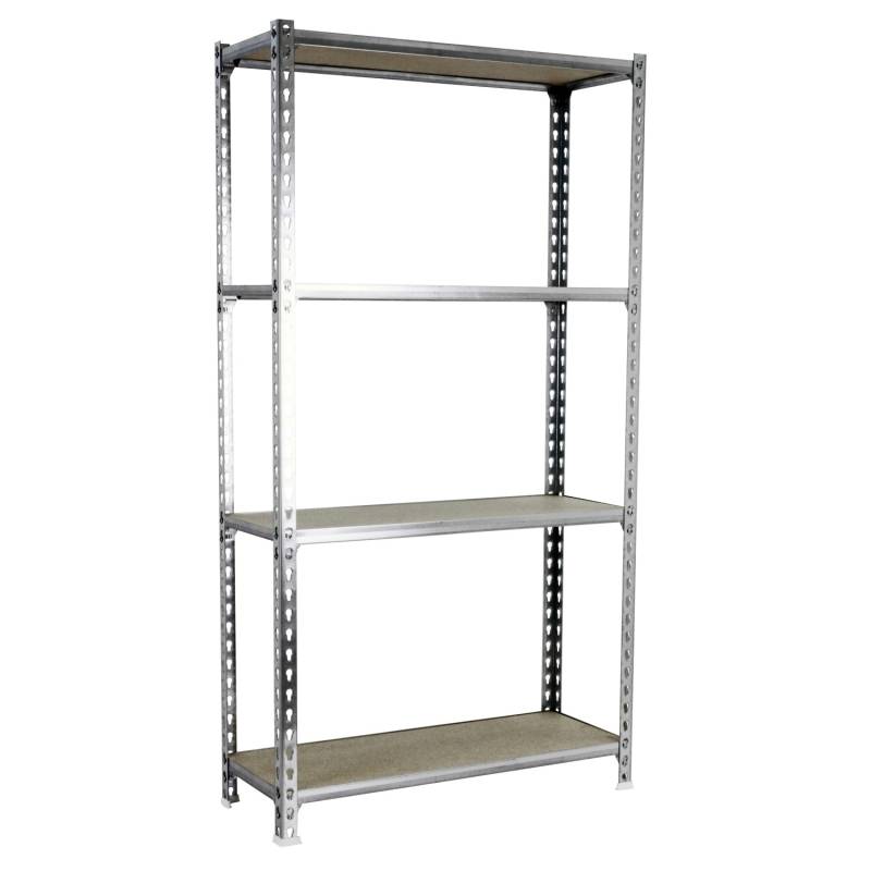 PROREGAL Schwerlastregal Mid Muli HxBxT 150 x 110 x 40 cm 4 Fachböden Fachlast 200 kg Weiß von PROREGAL
