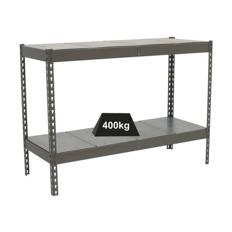 PROREGAL Schwerlastregal Mini Metal Yeti Two HxBxT 90 x 150 x 75 cm Fachlast 400 kg Grau von PROREGAL
