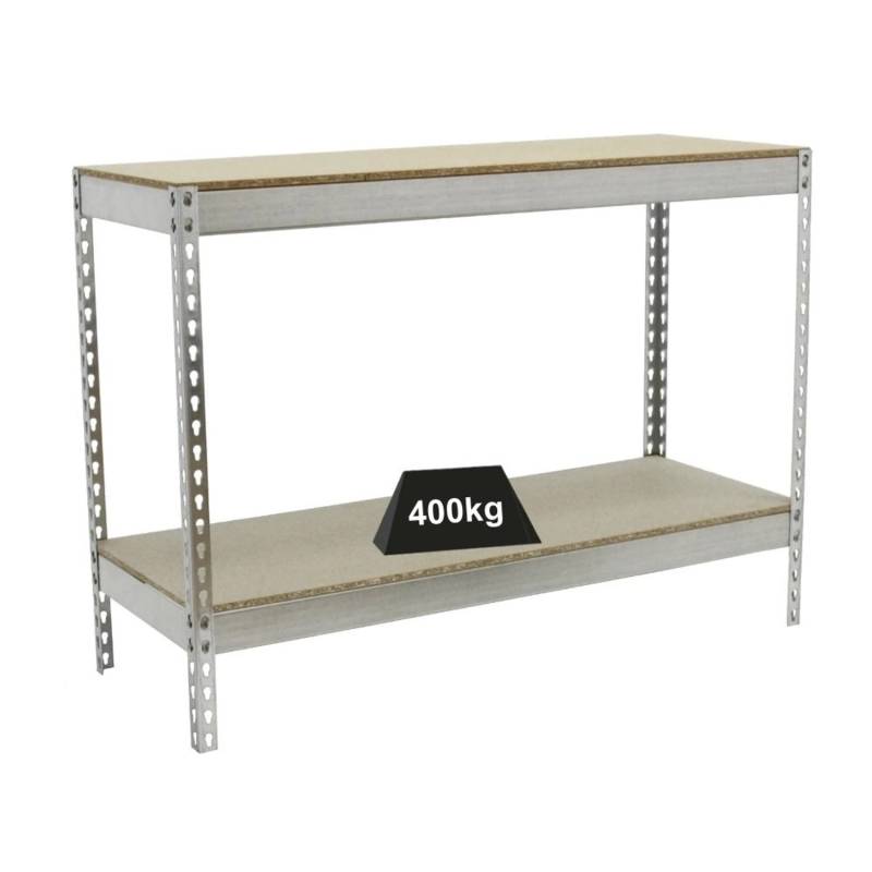 PROREGAL Schwerlastregal Mini Wood Yeti Two HxBxT 90 x 120 x 60 cm Fachlast 400 kg Verzinkt von PROREGAL