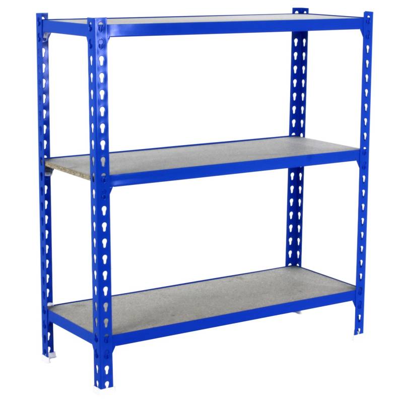 PROREGAL Schwerlastregal Small Muli HxBxT 100 x 100 x 40 cm 3 Fachböden Fachlast 150 kg Blau von PROREGAL