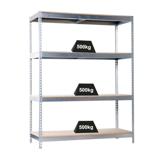 PROREGAL Schwerlastregal Wood Beast Four | HxBxT 200x210x45cm | 4 Ebenen | Fachlast 500kg | Verzinkt | Weitspannregal Werkstattregal Lagerregal Kellerregal Gargenregal PROREGAL Schwerlastregal Wood Beast Four | HxBxT 200x210x45cm | 4 Ebenen | Fachlast 500kg | Verzinkt | Weitspannregal Werkstattregal Lagerregal Kellerregal Gargenregal von PROREGAL