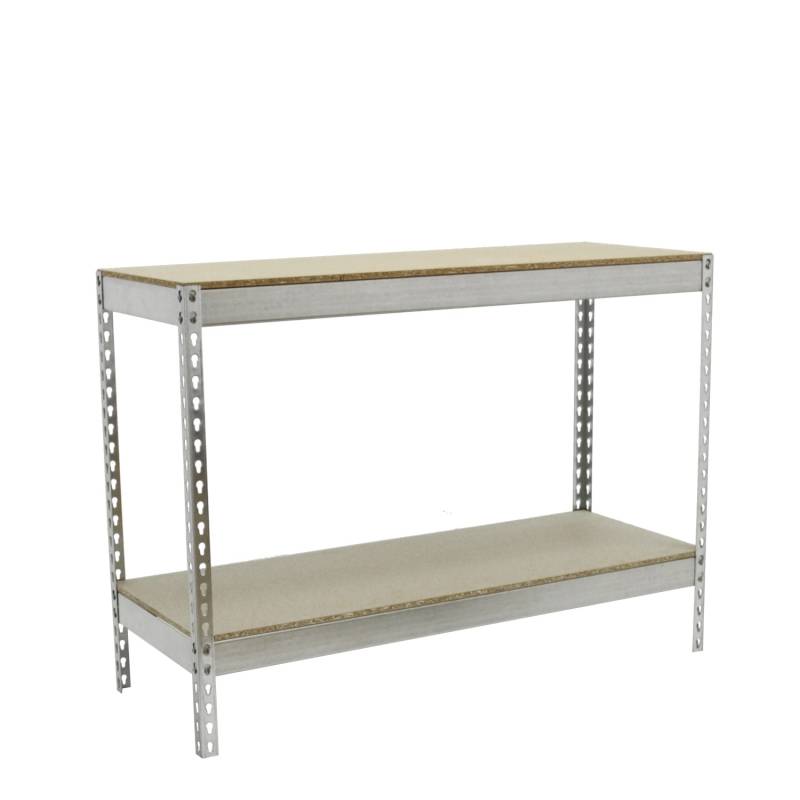PROREGAL Schwerlastregal Wood Beast Two HxBxT 90 x 150 x 75 cm 2 Ebenen Fachlast 600 kg Verzinkt von PROREGAL