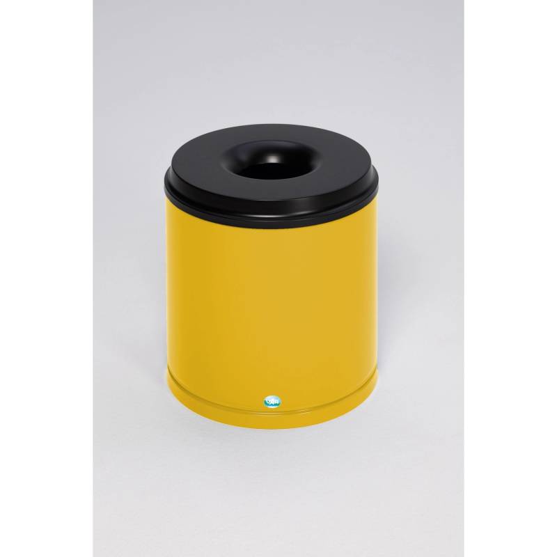 PROREGAL Selbstlöschender Papierkorb 30 Liter HxBxT 40 x 37 x 37 cm Verzinkter Stahl Gelb von PROREGAL