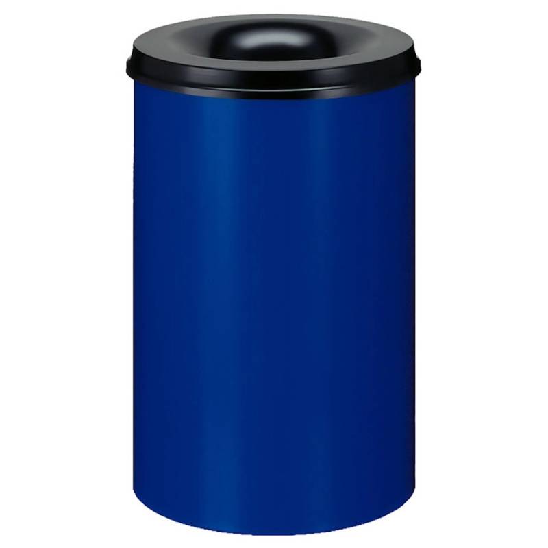 PROREGAL Selbstlöschender Papierkorb & Abfallsammler Aus Metall 110 Liter HxØ 72 x 47 cm Blau & Kopfteil Schwarz von PROREGAL