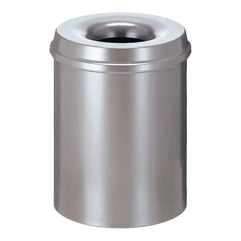 PROREGAL Selbstlöschender Papierkorb & Abfallsammler Aus Metall 15 Liter HxØ 36 x 26 cm Silber von PROREGAL