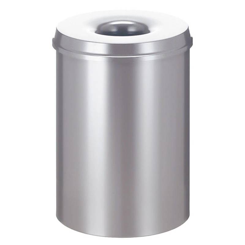 PROREGAL Selbstlöschender Papierkorb & Abfallsammler Aus Metall 30 Liter HxØ 47 x 33,5 cm Silber von PROREGAL