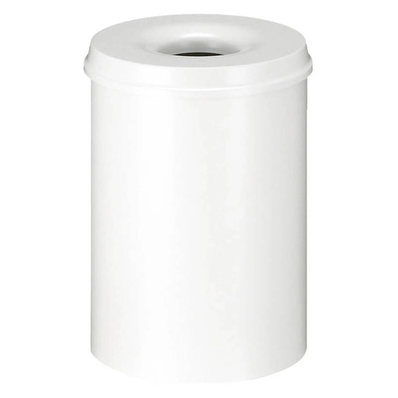 PROREGAL Selbstlöschender Papierkorb & Abfallsammler Aus Metall 30 Liter HxØ 47 x 33,5 cm Weiß von PROREGAL
