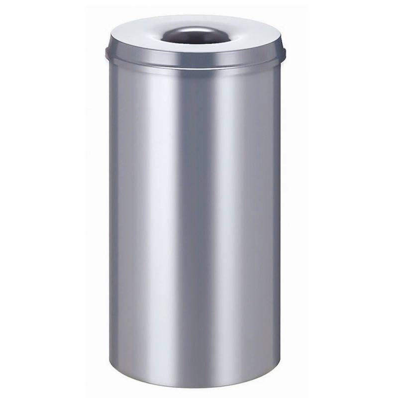 PROREGAL Selbstlöschender Papierkorb & Abfallsammler Aus Metall 50 Liter HxØ 63 x 33,5 cm Silber von PROREGAL