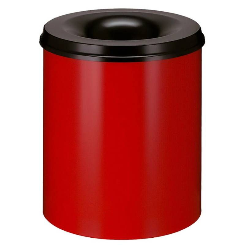 PROREGAL Selbstlöschender Papierkorb & Abfallsammler Aus Metall 80 Liter HxØ 54 x 47 cm Rot & Kopfteil Schwarz von PROREGAL