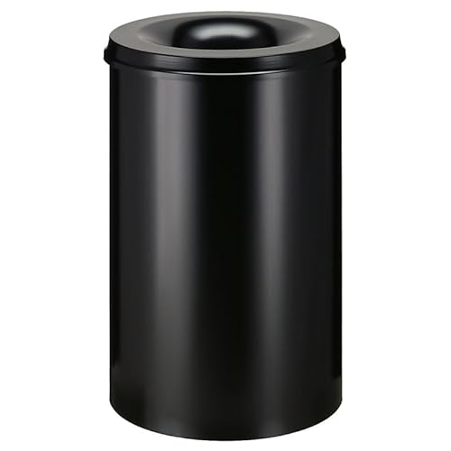 PROREGAL Selbstlöschender Papierkorb & Abfallsammler aus Metall | 110 Liter, HxØ 72x47cm | Schwarz von PROREGAL