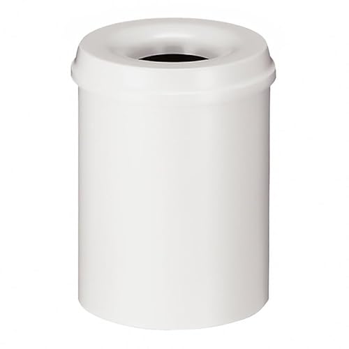 PROREGAL Selbstlöschender Papierkorb & Abfallsammler aus Metall | 15 Liter, HxØ 36x26cm | Weiß PROREGAL Selbstlöschender Papierkorb & Abfallsammler aus Metall | 15 Liter, HxØ 36x26cm | Weiß von PROREGAL