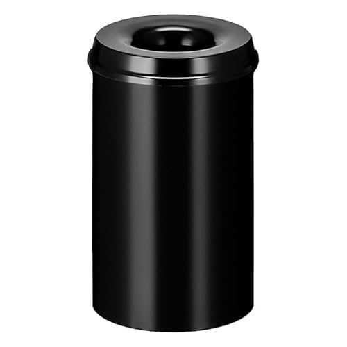 PROREGAL Selbstlöschender Papierkorb & Abfallsammler aus Metall | 20 Liter, HxØ 42,6x26cm | Schwarz von PROREGAL