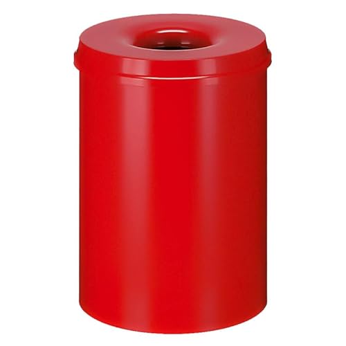 PROREGAL Selbstlöschender Papierkorb & Abfallsammler aus Metall | 30 Liter, HxØ 47x33,5cm | Rot von PROREGAL