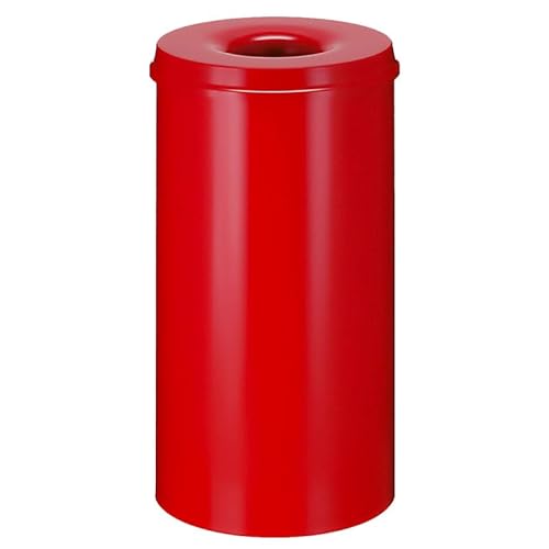 PROREGAL Selbstlöschender Papierkorb & Abfallsammler aus Metall | 50 Liter, HxØ 63x33,5cm | Rot von PROREGAL