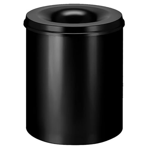 PROREGAL Selbstlöschender Papierkorb & Abfallsammler aus Metall | 80 Liter, HxØ 54x47cm | Schwarz von PROREGAL