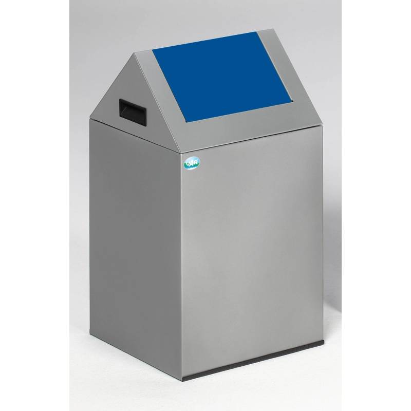 PROREGAL Selbstlöschender Wertstoffsammler Spitz Mit Einwurfklappe 43 Liter HxBxT 60 x 32 x 32 cm Verzinkter Stahl Silber Blau PROREGAL Selbstlöschender Wertstoffsammler Spitz Mit Einwurfklappe 43 Liter HxBxT 60 x 32 x 32 cm Verzinkter Stahl Silber Blau von PROREGAL