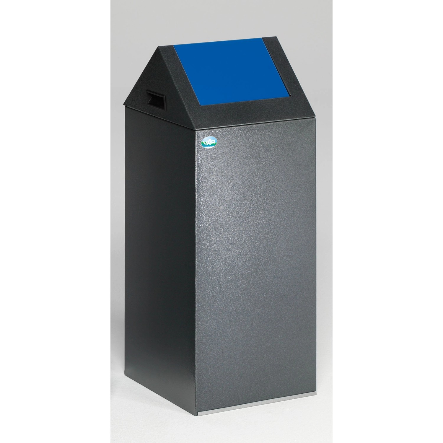 PROREGAL Selbstlöschender Wertstoffsammler Spitz Mit Einwurfklappe 60 Liter HxBxT 80 x 32 x 32 cm Verzinkter Stahl Grau Blau PROREGAL Selbstlöschender Wertstoffsammler Spitz Mit Einwurfklappe 60 Liter HxBxT 80 x 32 x 32 cm Verzinkter Stahl Grau Blau von PROREGAL
