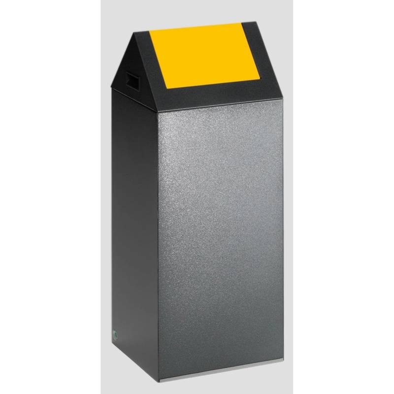 PROREGAL Selbstlöschender Wertstoffsammler Spitz Mit Einwurfklappe 60 Liter HxBxT 80 x 32 x 32 cm Verzinkter Stahl Grau Gelb PROREGAL Selbstlöschender Wertstoffsammler Spitz Mit Einwurfklappe 60 Liter HxBxT 80 x 32 x 32 cm Verzinkter Stahl Grau Gelb von PROREGAL
