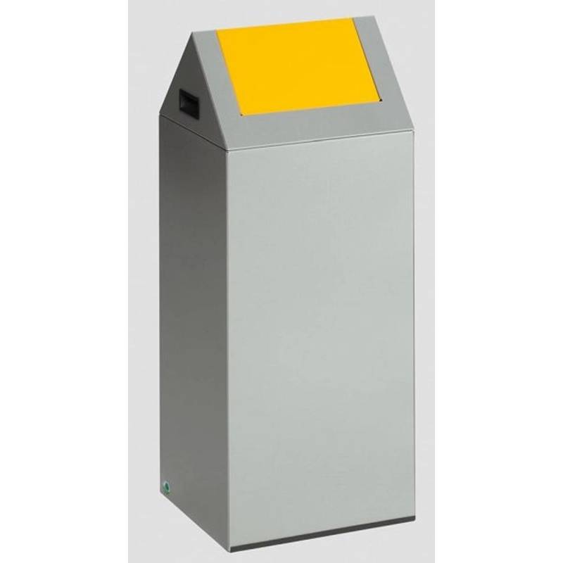 PROREGAL Selbstlöschender Wertstoffsammler Spitz Mit Einwurfklappe 60 Liter HxBxT 80 x 32 x 32 cm Verzinkter Stahl Silber Gelb PROREGAL Selbstlöschender Wertstoffsammler Spitz Mit Einwurfklappe 60 Liter HxBxT 80 x 32 x 32 cm Verzinkter Stahl Silber Gelb von PROREGAL