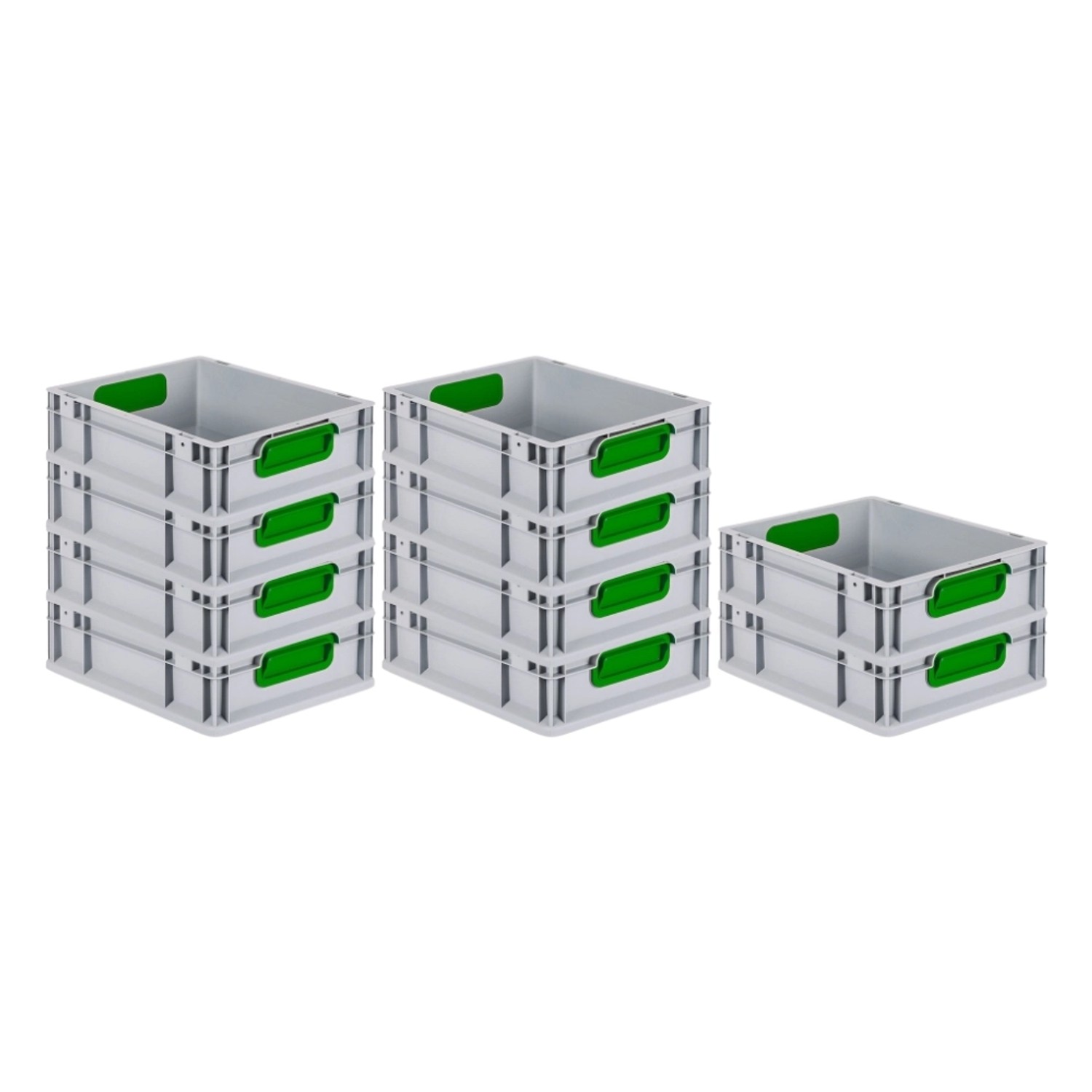 PROREGAL Spar Set 10x Eurobox Nextgen Color HxBxT 12 x 30 x 40 cm 11 Liter Griffe Grün Geschlossen Glatter Boden Eurobehälter Transportbox PROREGAL Spar Set 10x Eurobox Nextgen Color HxBxT 12 x 30 x 40 cm 11 Liter Griffe Grün Geschlossen Glatter Boden Eurobehälter Transportbox von PROREGAL