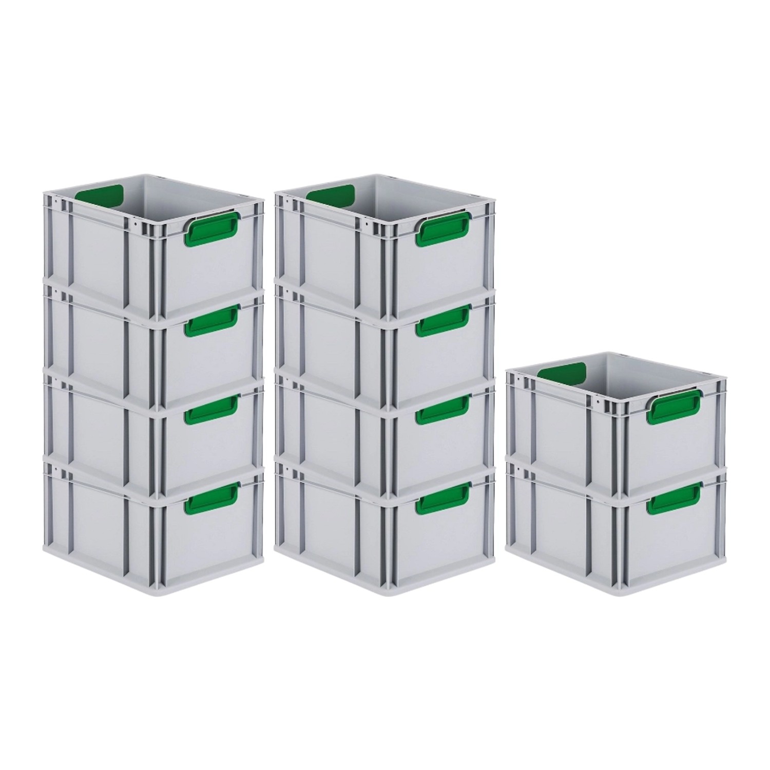 PROREGAL Spar Set 10x Eurobox Nextgen Color HxBxT 22 x 30 x 40 cm 20 Liter Griffe Grün Geschlossen Glatter Boden Eurobehälter Transportbox PROREGAL Spar Set 10x Eurobox Nextgen Color HxBxT 22 x 30 x 40 cm 20 Liter Griffe Grün Geschlossen Glatter Boden Eurobehälter Transportbox von PROREGAL