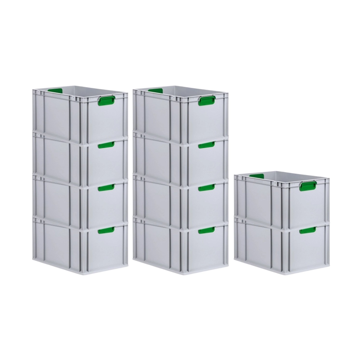 PROREGAL Spar Set 10x Eurobox Nextgen Color HxBxT 32 x 40 x 60 cm 65 Liter Griffe Grün Geschlossen Verstärkter Boden Eurobehälter Transportbox PROREGAL Spar Set 10x Eurobox Nextgen Color HxBxT 32 x 40 x 60 cm 65 Liter Griffe Grün Geschlossen Verstärkter Boden Eurobehälter Transportbox von PROREGAL