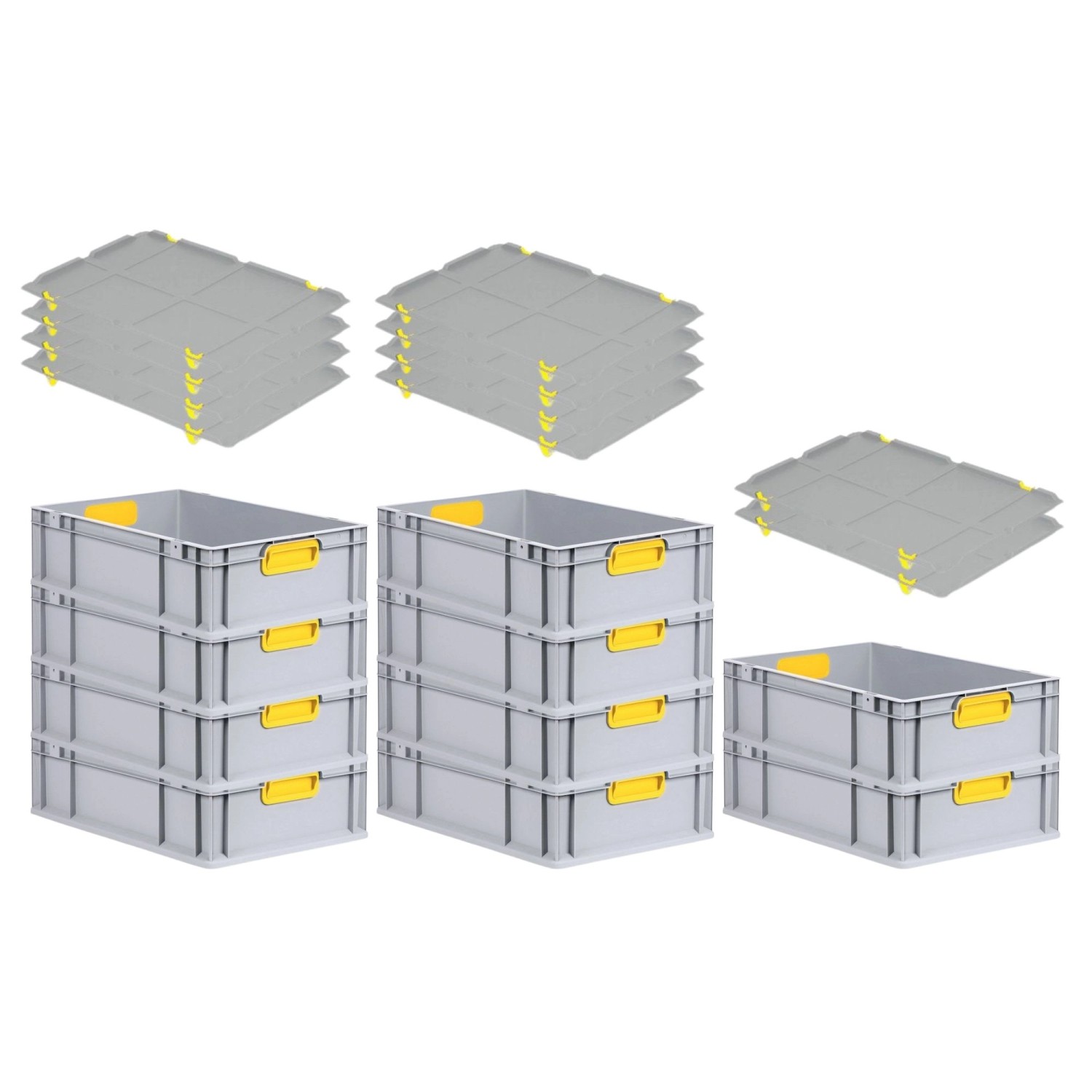 PROREGAL Spar Set 10x Eurobox Nextgen Color Mit Auflagedeckel & Schiebeschnappverschlüsse HxBxT 17 x 40 x 60 cm Griffe Gelb Geschlossen Glatter Boden PROREGAL Spar Set 10x Eurobox Nextgen Color Mit Auflagedeckel & Schiebeschnappverschlüsse HxBxT 17 x 40 x 60 cm Griffe Gelb Geschlossen Glatter Boden von PROREGAL