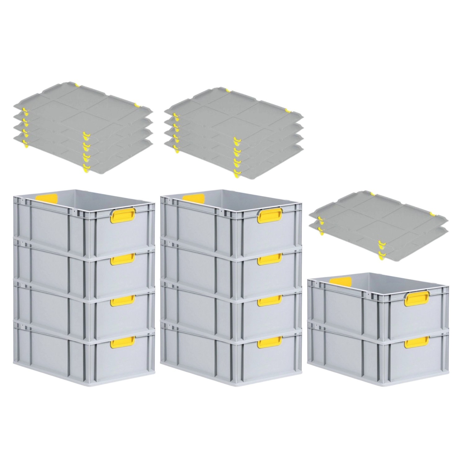 PROREGAL Spar Set 10x Eurobox Nextgen Color Mit Auflagedeckel & Schiebeschnappverschlüsse HxBxT 22 x 40 x 60 cm Griffe Gelb Verstärkter Boden PROREGAL Spar Set 10x Eurobox Nextgen Color Mit Auflagedeckel & Schiebeschnappverschlüsse HxBxT 22 x 40 x 60 cm Griffe Gelb Verstärkter Boden von PROREGAL