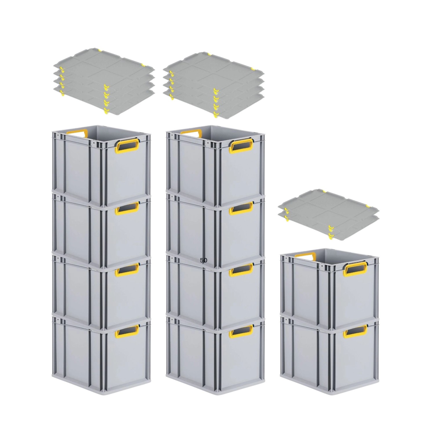 PROREGAL Spar Set 10x Eurobox Nextgen Color Mit Auflagedeckel & Schiebeschnappverschlüsse HxBxT 32 x 30 x 40 cm Griffe Gelb Offen Glatter Boden PROREGAL Spar Set 10x Eurobox Nextgen Color Mit Auflagedeckel & Schiebeschnappverschlüsse HxBxT 32 x 30 x 40 cm Griffe Gelb Offen Glatter Boden von PROREGAL
