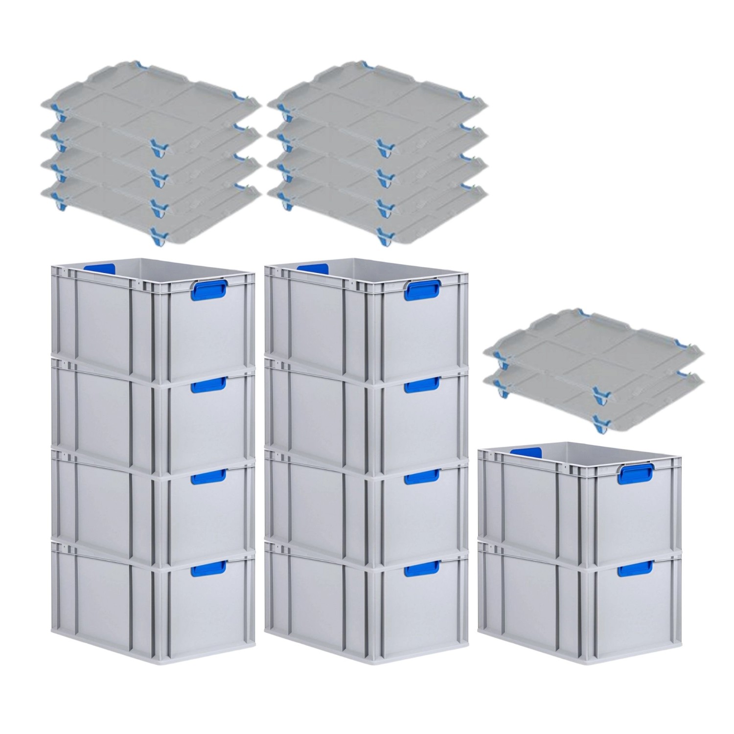PROREGAL Spar Set 10x Eurobox Nextgen Color Mit Auflagedeckel & Schiebeschnappverschlüsse HxBxT 32 x 40 x 60 cm Griffe Blau Verstärkter Boden PROREGAL Spar Set 10x Eurobox Nextgen Color Mit Auflagedeckel & Schiebeschnappverschlüsse HxBxT 32 x 40 x 60 cm Griffe Blau Verstärkter Boden von PROREGAL