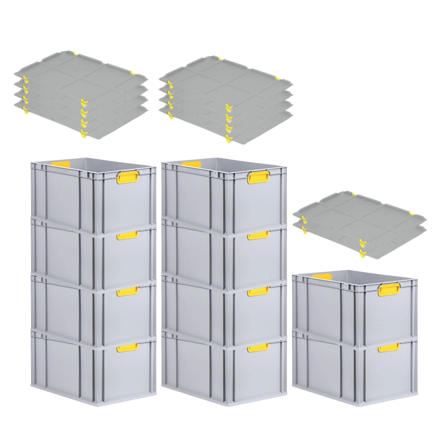 PROREGAL Spar Set 10x Eurobox Nextgen Color Mit Auflagedeckel & Schiebeschnappverschlüsse HxBxT 32 x 40 x 60 cm Griffe Gelb Verstärkter Boden PROREGAL Spar Set 10x Eurobox Nextgen Color Mit Auflagedeckel & Schiebeschnappverschlüsse HxBxT 32 x 40 x 60 cm Griffe Gelb Verstärkter Boden von PROREGAL