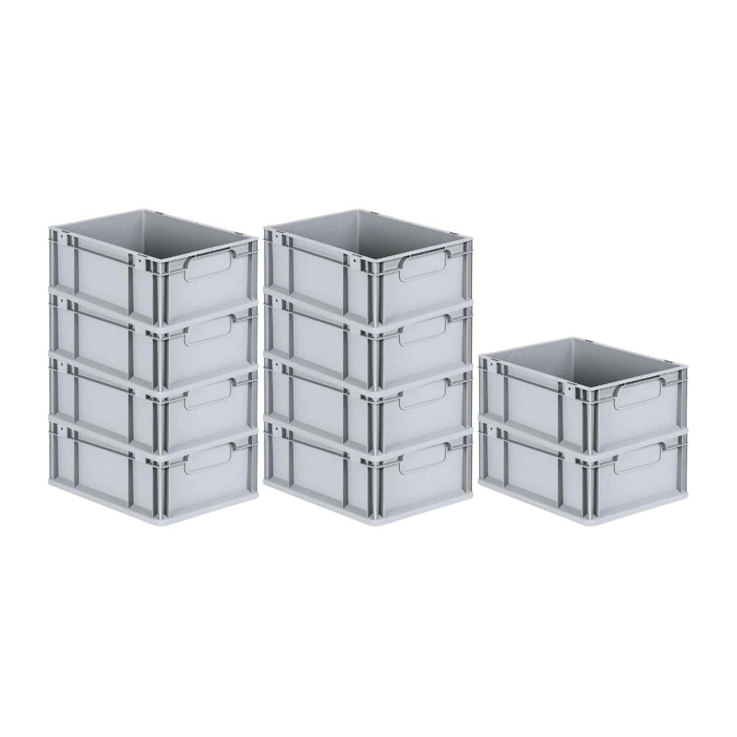 PROREGAL Spar Set 10x Eurobox Nextgen Economy Griffe Geschlossen HxBxT 17 x 30 x 40 cm 16 Liter Eurobehälter Transportbox Transportbehälter von PROREGAL