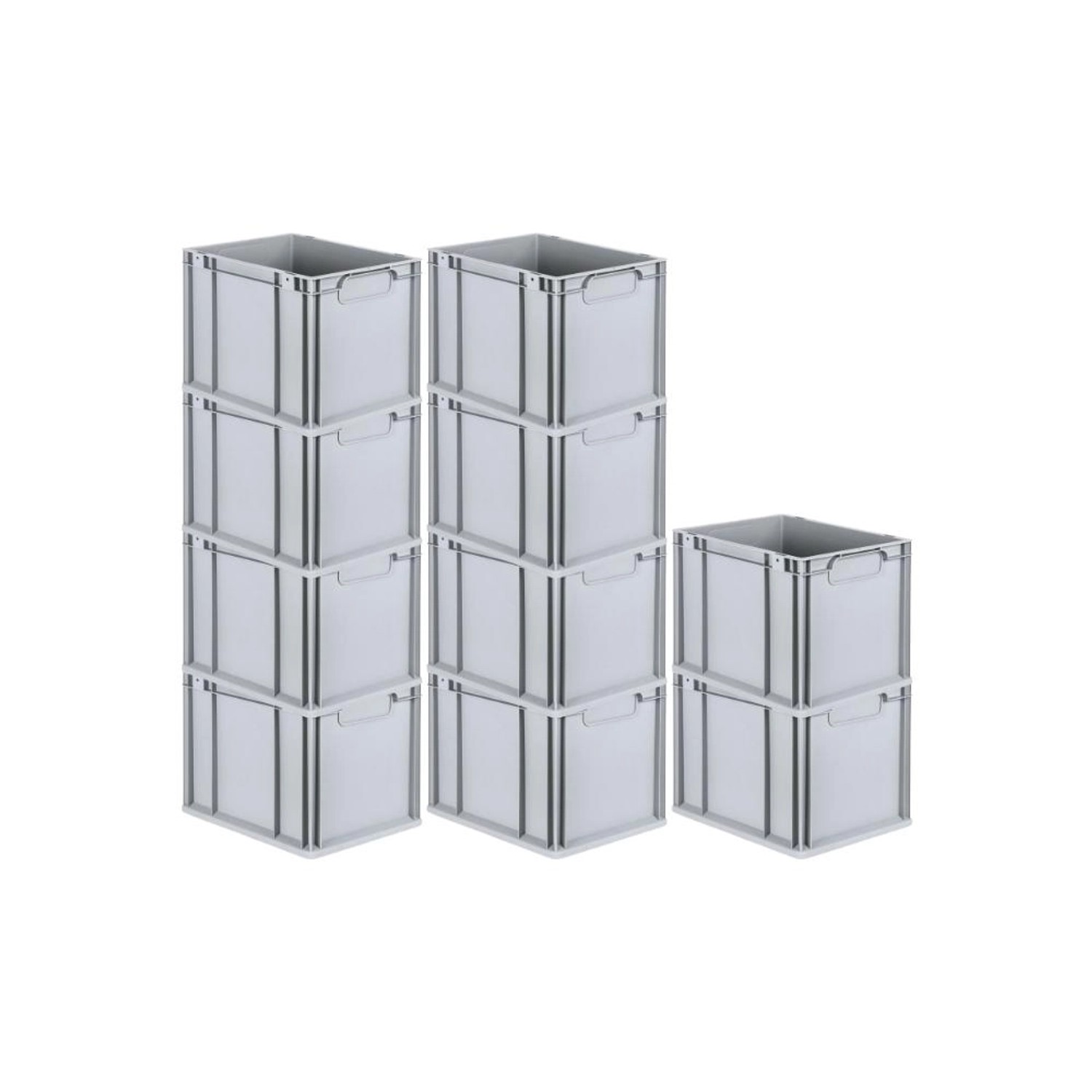 PROREGAL Spar Set 10x Eurobox Nextgen Economy Griffe Geschlossen HxBxT 32 x 30 x 40 cm 30 Liter Eurobehälter Transportbox Transportbehälter von PROREGAL