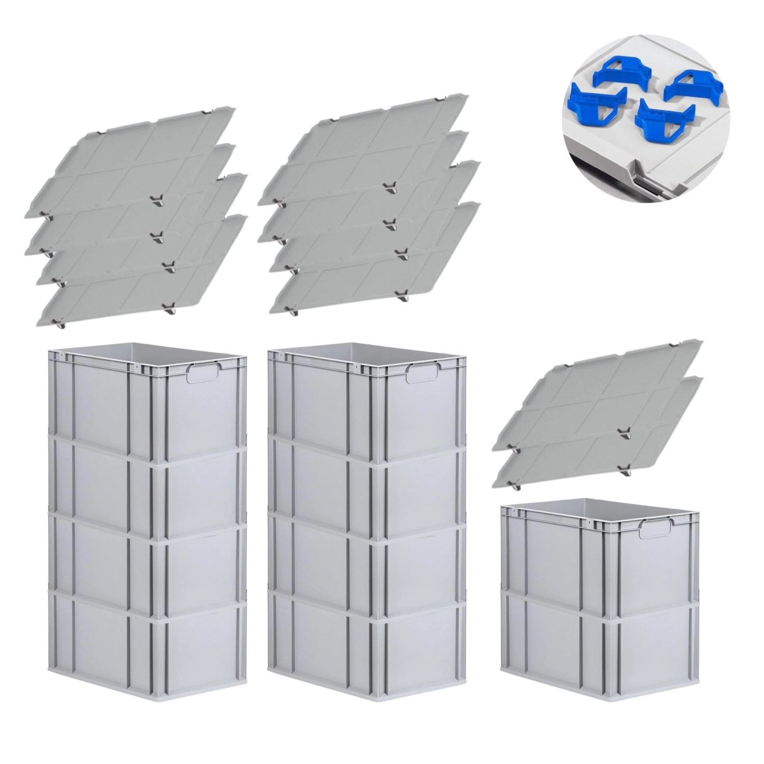 PROREGAL Spar Set 10x Eurobox Nextgen Economy Mit Auflagedeckel & 4x Schiebeschnappverschlüsse Blau Griffe Geschlossen HxBxT 32 x 40 x 60 cm 65 Liter PROREGAL Spar Set 10x Eurobox Nextgen Economy Mit Auflagedeckel & 4x Schiebeschnappverschlüsse Blau Griffe Geschlossen HxBxT 32 x 40 x 60 cm 65 Liter von PROREGAL