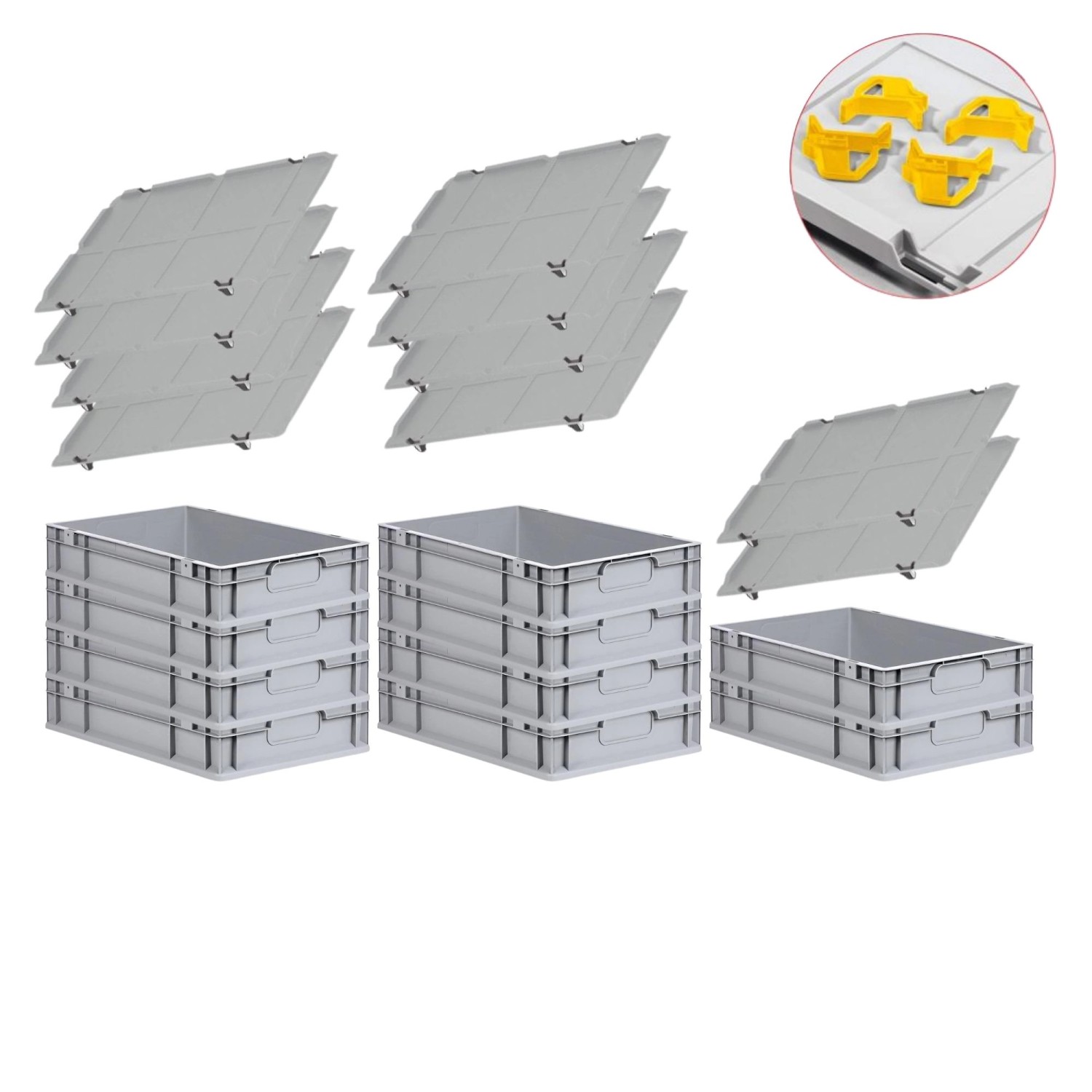 PROREGAL Spar Set 10x Eurobox Nextgen Economy Mit Auflagedeckel & 4x Schiebeschnappverschlüsse Gelb Griffe Geschlossen HxBxT 12 x 40 x 60 cm 23 Liter PROREGAL Spar Set 10x Eurobox Nextgen Economy Mit Auflagedeckel & 4x Schiebeschnappverschlüsse Gelb Griffe Geschlossen HxBxT 12 x 40 x 60 cm 23 Liter von PROREGAL
