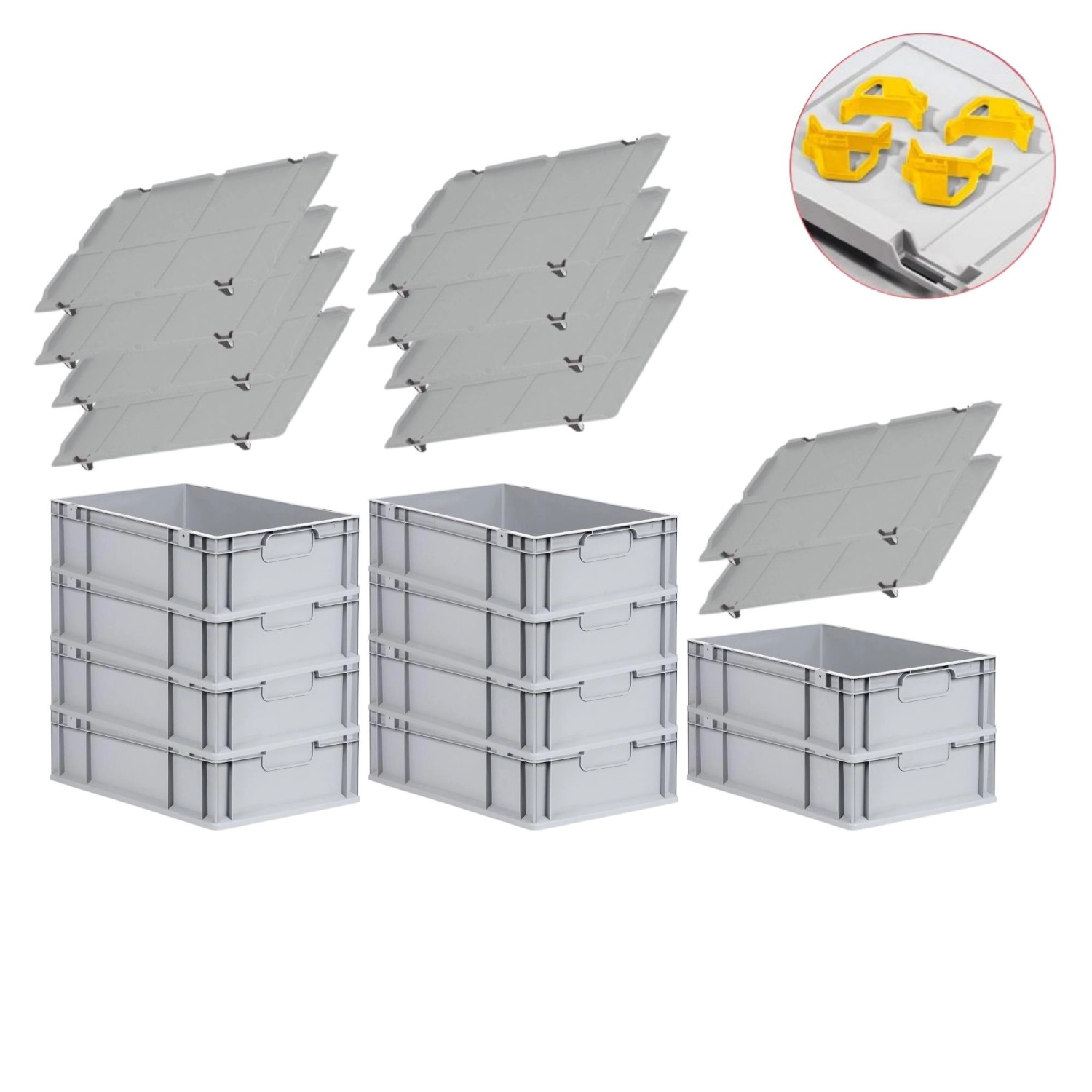 PROREGAL Spar Set 10x Eurobox Nextgen Economy Mit Auflagedeckel & 4x Schiebeschnappverschlüsse Gelb Griffe Geschlossen HxBxT 17 x 40 x 60 cm 34 Liter PROREGAL Spar Set 10x Eurobox Nextgen Economy Mit Auflagedeckel & 4x Schiebeschnappverschlüsse Gelb Griffe Geschlossen HxBxT 17 x 40 x 60 cm 34 Liter von PROREGAL
