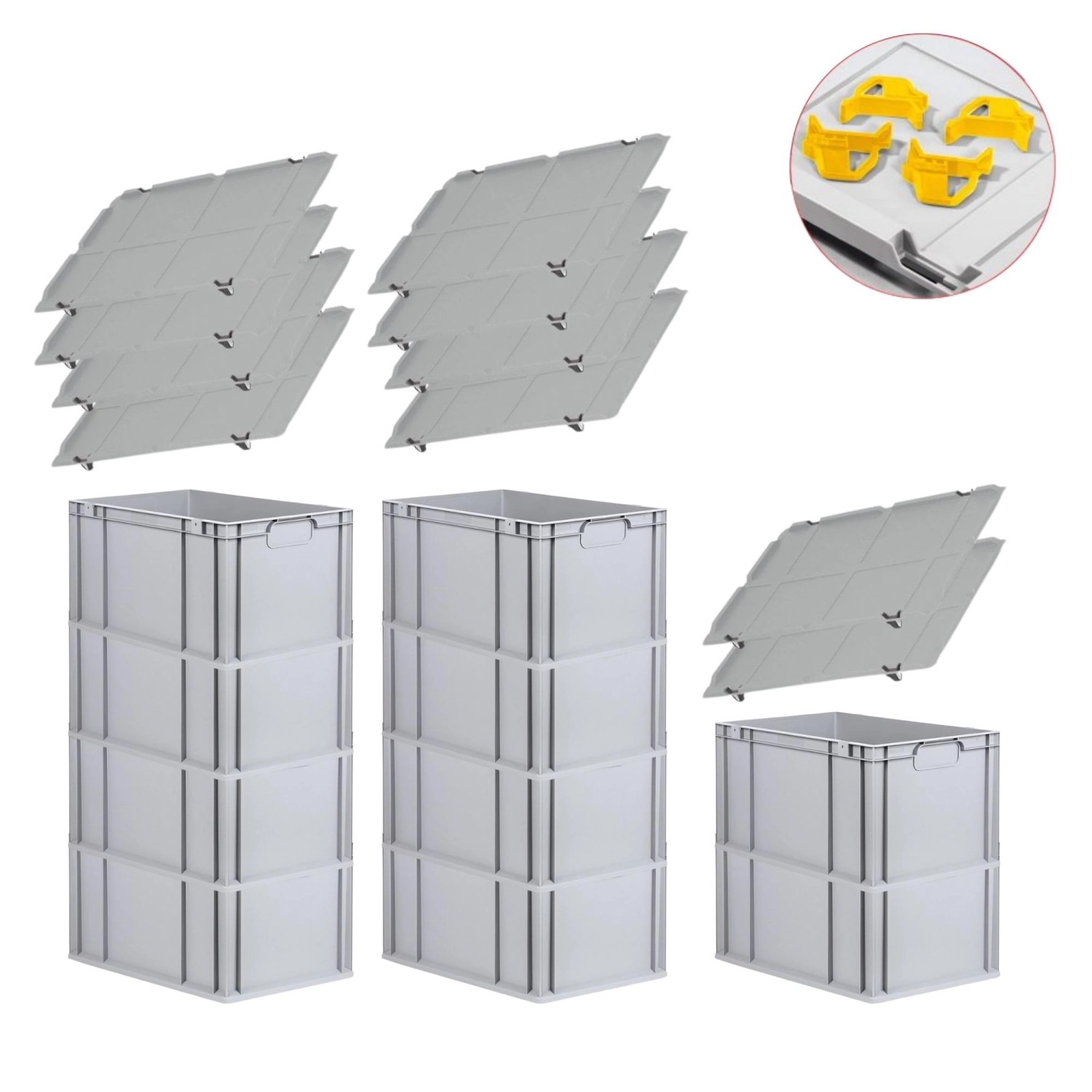 PROREGAL Spar Set 10x Eurobox Nextgen Economy Mit Auflagedeckel & 4x Schiebeschnappverschlüsse Gelb Griffe Geschlossen HxBxT 32 x 40 x 60 cm 65 Liter PROREGAL Spar Set 10x Eurobox Nextgen Economy Mit Auflagedeckel & 4x Schiebeschnappverschlüsse Gelb Griffe Geschlossen HxBxT 32 x 40 x 60 cm 65 Liter von PROREGAL