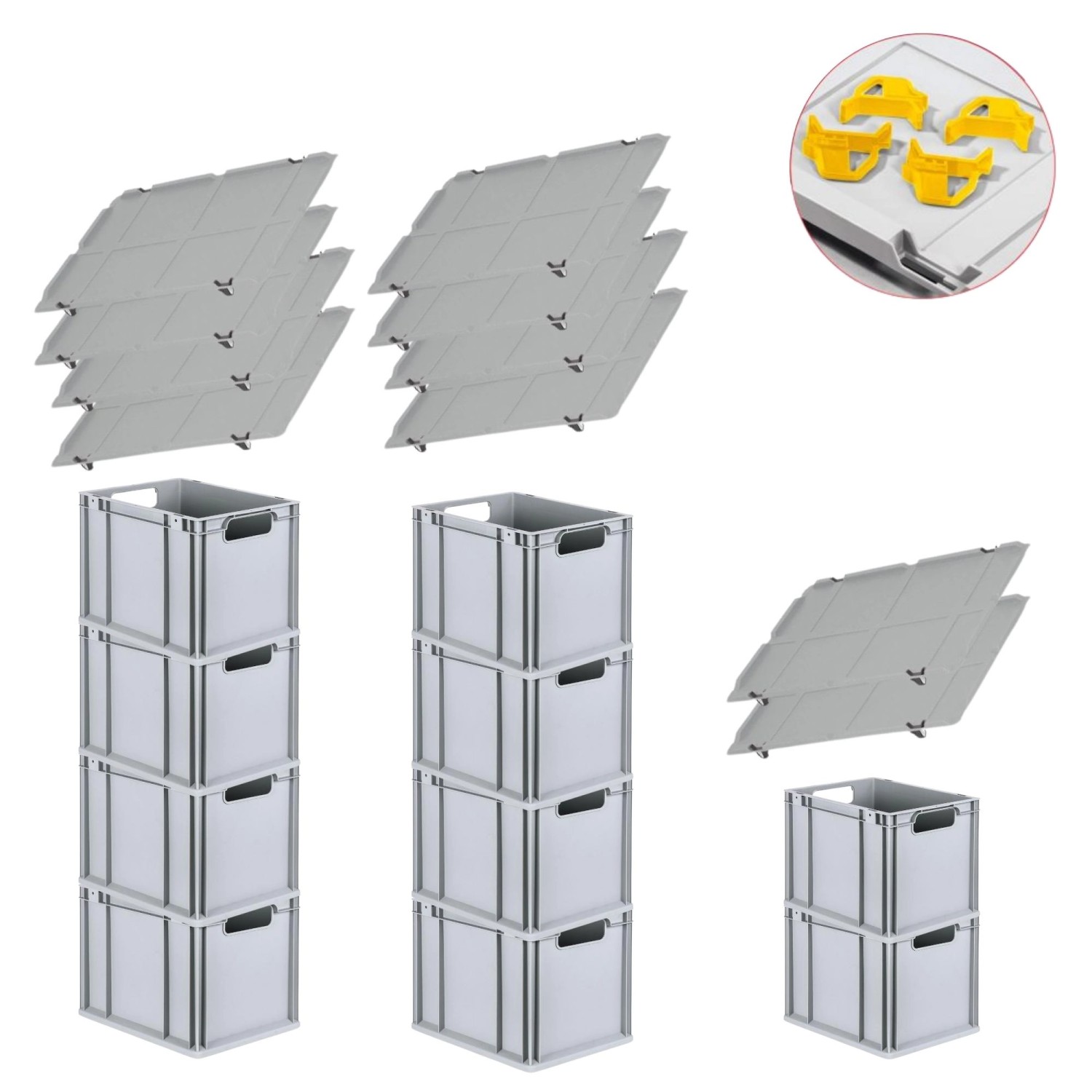 PROREGAL Spar Set 10x Eurobox Nextgen Economy Mit Auflagedeckel & 4x Schiebeschnappverschlüsse Gelb Griffe Offen HxBxT 32 x 30 x 40 cm 30 Liter PROREGAL Spar Set 10x Eurobox Nextgen Economy Mit Auflagedeckel & 4x Schiebeschnappverschlüsse Gelb Griffe Offen HxBxT 32 x 30 x 40 cm 30 Liter von PROREGAL