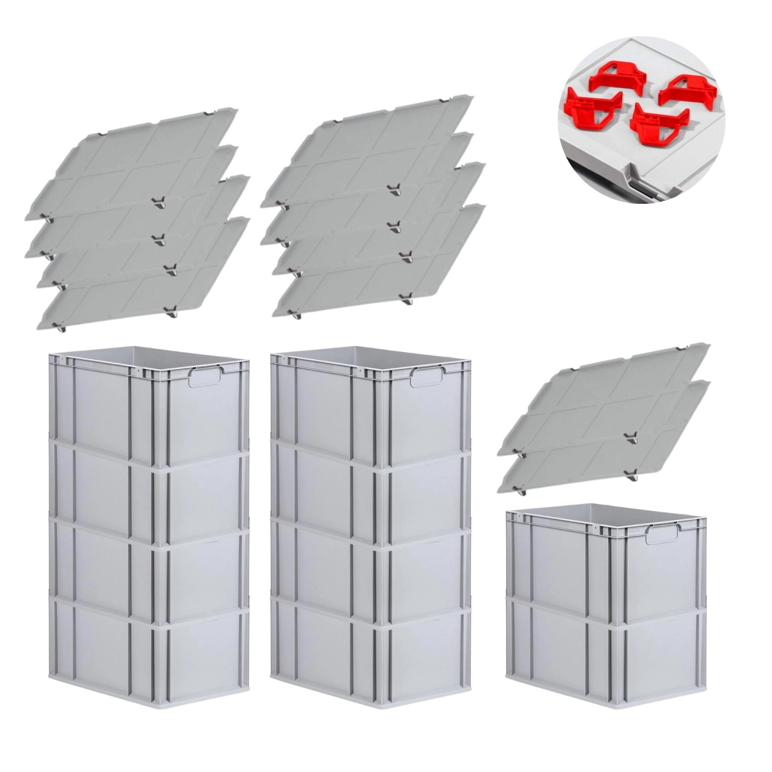 PROREGAL Spar Set 10x Eurobox Nextgen Economy Mit Auflagedeckel & 4x Schiebeschnappverschlüsse Rot Griffe Geschlossen HxBxT 32 x 40 x 60 cm 65 Liter PROREGAL Spar Set 10x Eurobox Nextgen Economy Mit Auflagedeckel & 4x Schiebeschnappverschlüsse Rot Griffe Geschlossen HxBxT 32 x 40 x 60 cm 65 Liter von PROREGAL