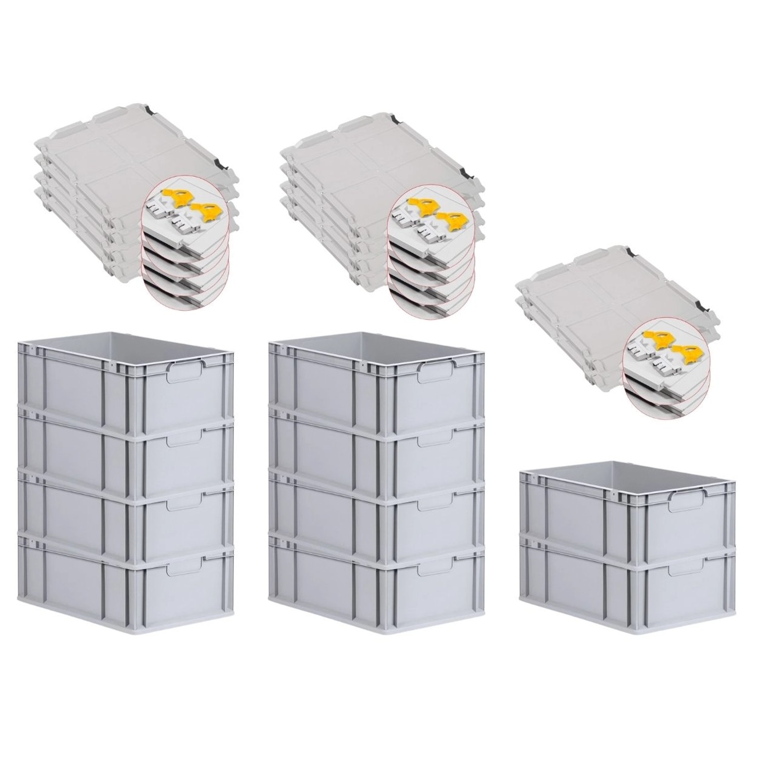 PROREGAL Spar Set 10x Eurobox Nextgen Economy Mit Scharnierdeckel & Gelben Schiebeschnappverschlüsse Griffe Geschlossen HxBxT 22 x 40 x 60 cm 44 Liter PROREGAL Spar Set 10x Eurobox Nextgen Economy Mit Scharnierdeckel & Gelben Schiebeschnappverschlüsse Griffe Geschlossen HxBxT 22 x 40 x 60 cm 44 Liter von PROREGAL