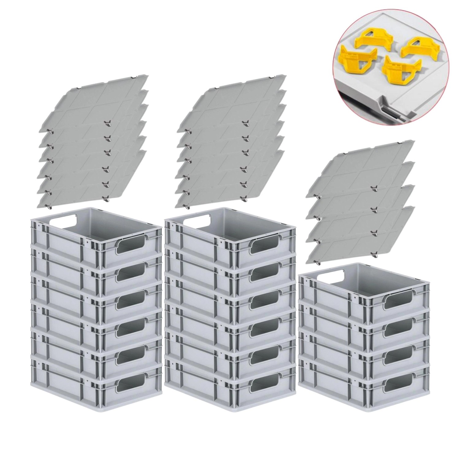PROREGAL Spar Set 16x Eurobox Nextgen Economy Mit Auflagedeckel & 4x Schiebeschnappverschlüsse Gelb Griffe Offen HxBxT 12 x 30 x 40 cm 11 Liter PROREGAL Spar Set 16x Eurobox Nextgen Economy Mit Auflagedeckel & 4x Schiebeschnappverschlüsse Gelb Griffe Offen HxBxT 12 x 30 x 40 cm 11 Liter von PROREGAL